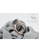 Vintage style Ring Aquamarine Sterling silver rose gold plated vrc157rp